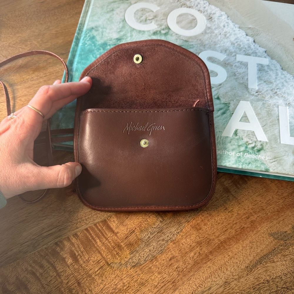 Michael Green Brown Leather Convertible Crossbody Belt Bag - Picture 3 of 5